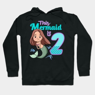 Mermaid Birthday 2 years old Second Birthday Party Hoodie